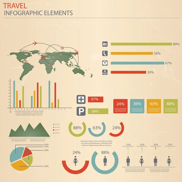 信息图表旅游元素。矢量 — 图库矢量图片