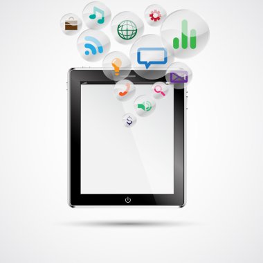 gerçekçi tablet pc bilgisayar boş perde. vektör eps 10