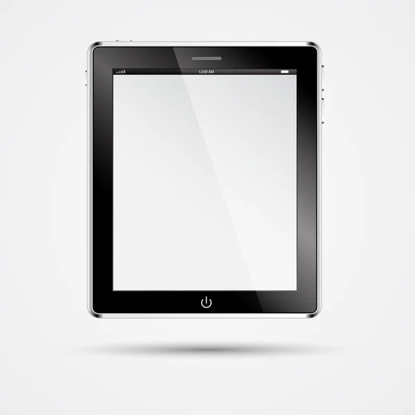 Tablet PC realista con pantalla en blanco. Vector eps 10 — Archivo Imágenes Vectoriales