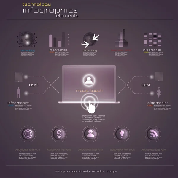 Plantilla de infografía de diseño moderno. Vector — Archivo Imágenes Vectoriales