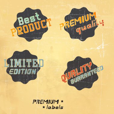 Premium Kalite ve garanti etiketleri. vektör