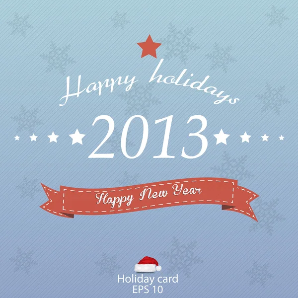 2013 yeni yıl tebrik kartı retro tarzı. vektör — Stok Vektör