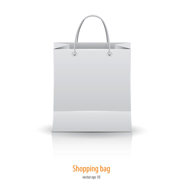 Shopping paper bag isolated on white. Vector