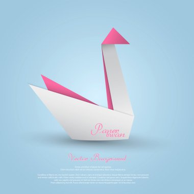 Origami swan. Vektör