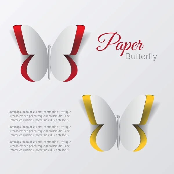 Mariposa de papel. Vector — Vector de stock