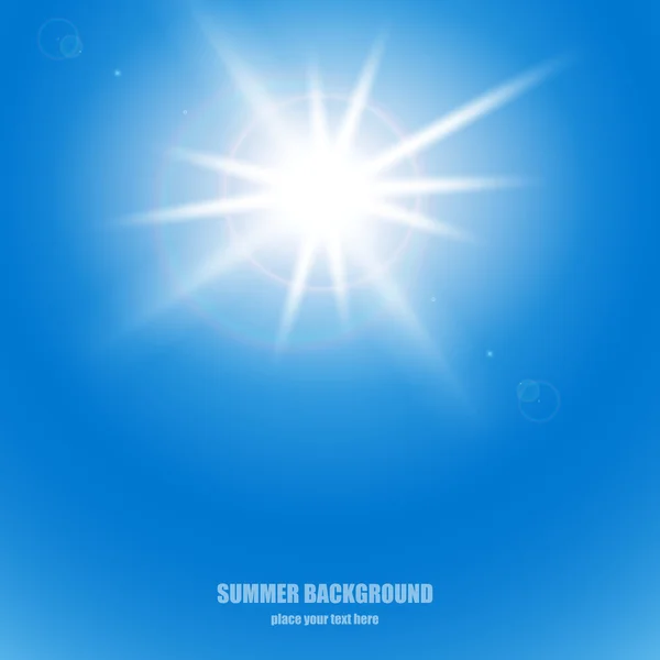 De zon in de blauwe lucht. vector — Stockvector