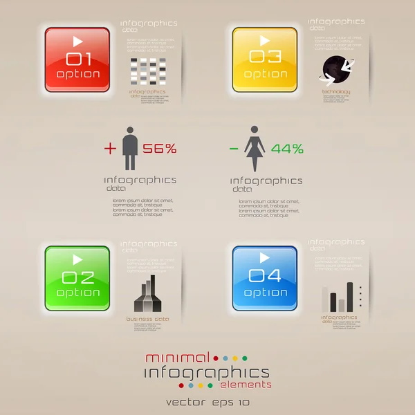 Minimale Infografiken. Vektor — Stockvektor