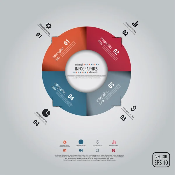 Minimales Design der Infografik. Vektor — Stockvektor