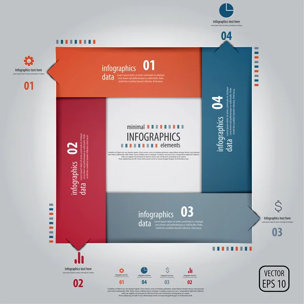 Minimal infographics tasarım. vektör — Stok Vektör