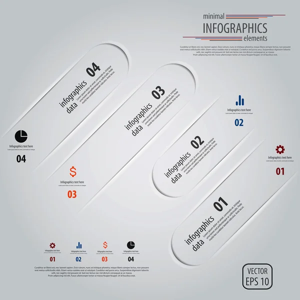 Minimales Design der Infografik. Vektor — Stockvektor