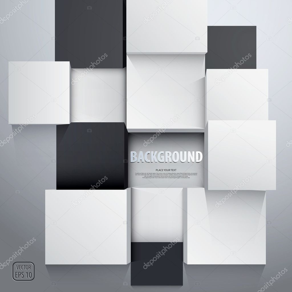 3D cubes background - design template. Vector