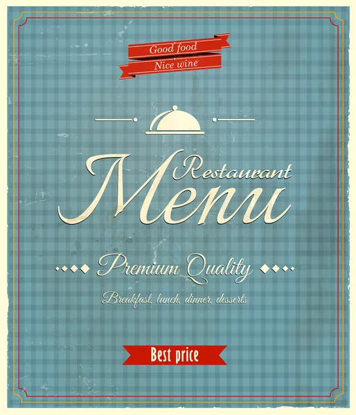 餐厅菜单复古设计。矢量 — 图库矢量图片