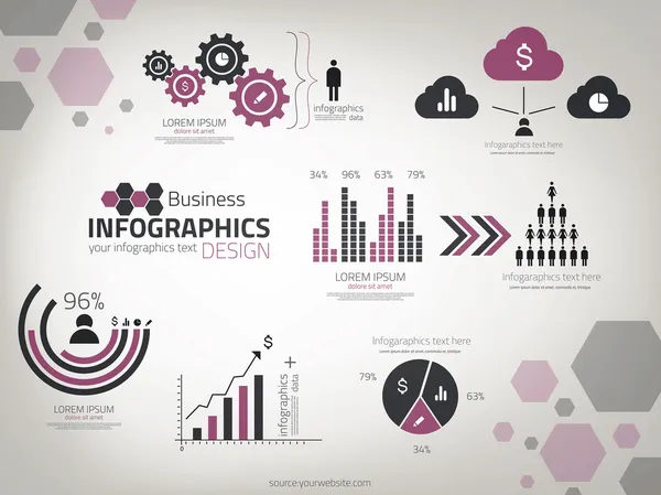 Modelo de design de infográficos. Vetor — Vetor de Stock