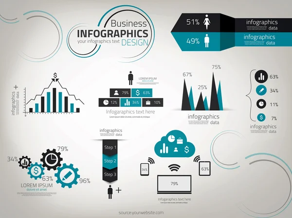 Plantilla de diseño infográfico. Vector — Vector de stock