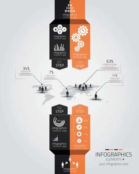 Modello di progettazione infografica. Vettore — Vettoriale Stock