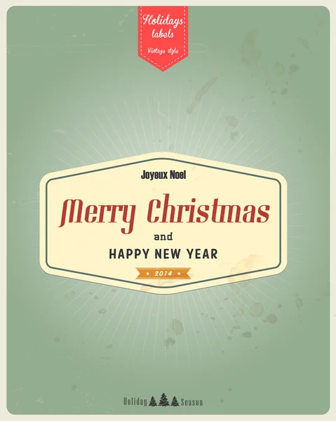 Typography Christmas Greeting Card. Vector — Stock Vector