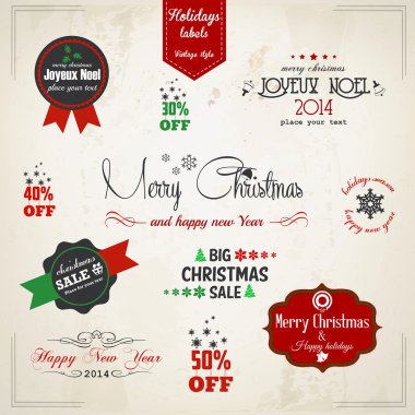 Noel süsü koleksiyonu. Vektör