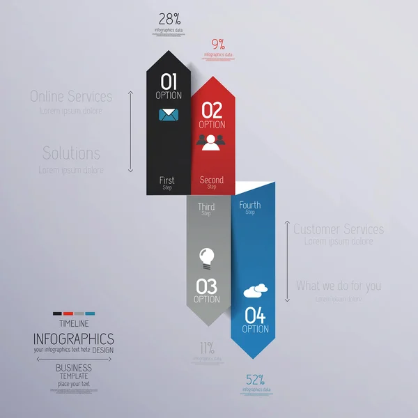 Minimales Design der Infografik. Vektor — Stockvektor