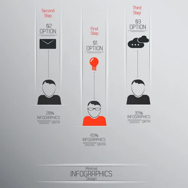 Minimal infographics tasarım. vektör — Stok Vektör