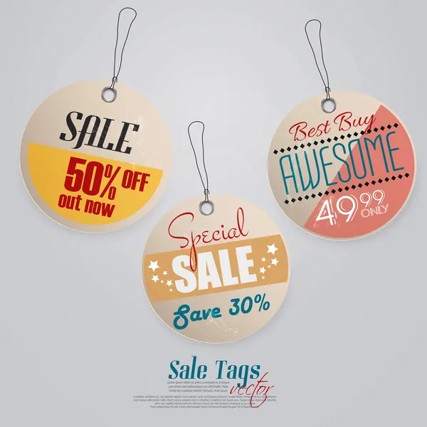 Vintage Sale Tags Design. Vector — Stock Vector