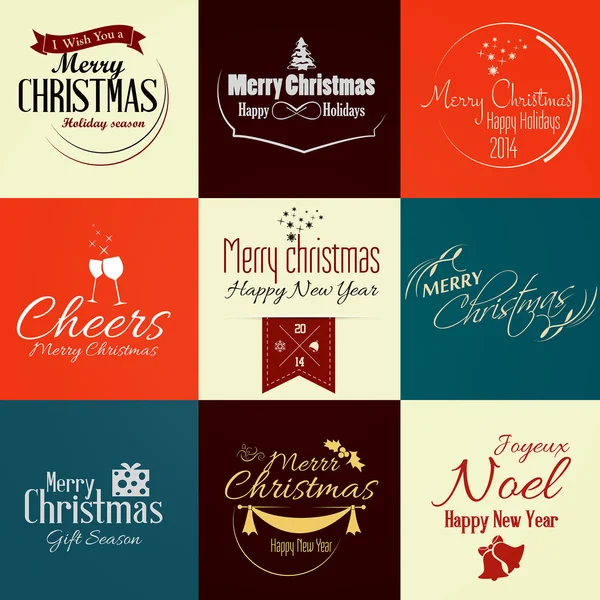 ビンテージ スタイルのクリスマス カード。ベクトル — ストックベクタ