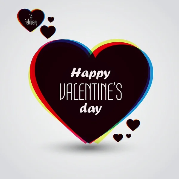 Valentijnsdag kaart met hart. vector — Stockvector