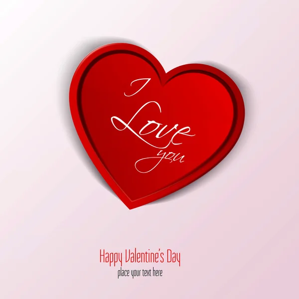 Valentines Day Card With Heart. Vector — Stock Vector