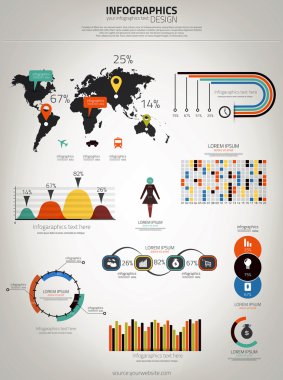 infographics instellen. wereld kaart en informatie afbeeldingen. vector
