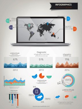 infographics instellen. wereld kaart en informatie afbeeldingen. vector