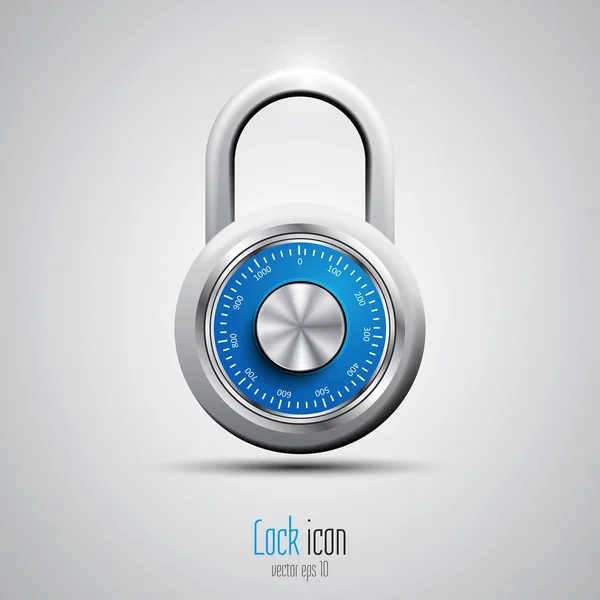 Security concept with locked combination pad lock. Vector — Stock Vector