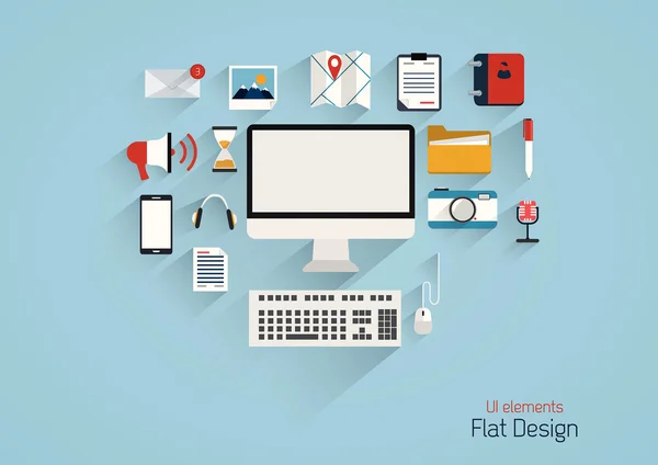 Flaches Design moderne Ikonen gesetzt. — Stockvektor