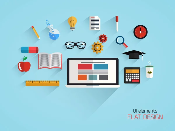 Concepto de diseño plano de escuela y educación — Vector de stock