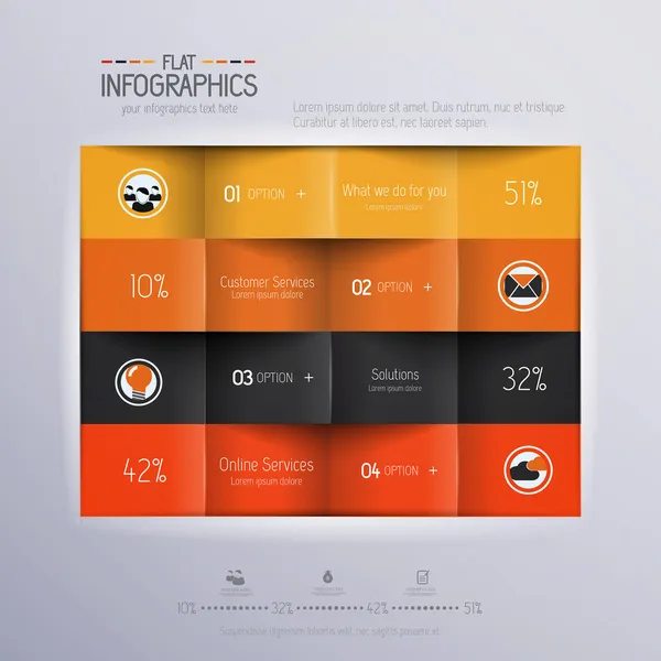 Plantilla de infografía mínima de diseño moderno - se puede utilizar para inf — Vector de stock