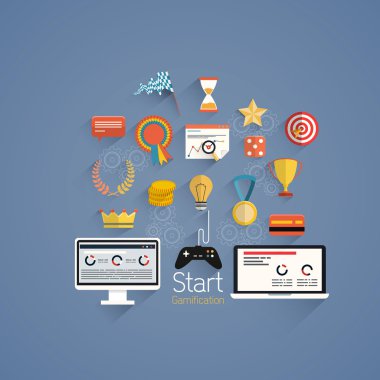 gamification iş düz tasarım