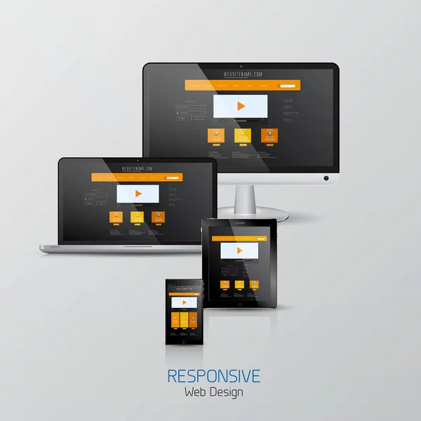 Responsives Webdesign. Attrappe. Vektor — Stockvektor