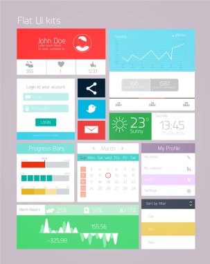 kullanıcı arabirimi öğeleri web ve mobile.icons ve buttons.flat tasarımı için. ve