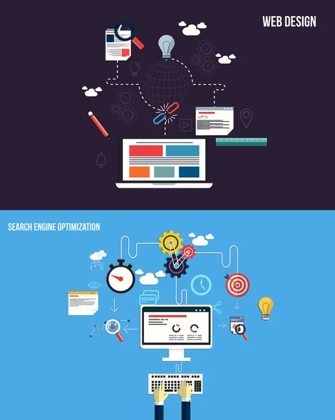 iconos para diseño gráfico web y seo. estilo plano. Vector