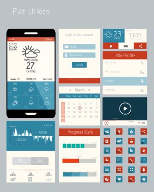 kullanıcı arabirimi öğeleri web ve mobile.icons ve buttons.flat tasarımı için. ve