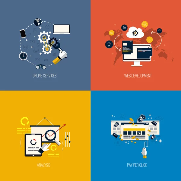 pictogrammen foronline diensten, webdevelopment, analyse en pay-per- 
