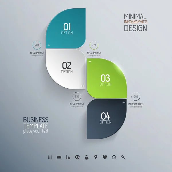 Design mínimo de infográficos — Vetor de Stock