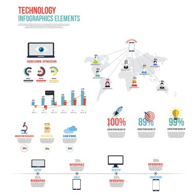 infographics ayarlayın. grafikler ve elements.flat tarzı. vektör