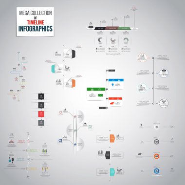 Mega Collection of Timeline Infographics objects