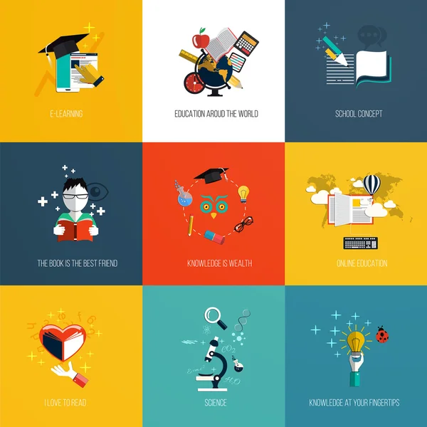 Set of education icons — Stock Vector