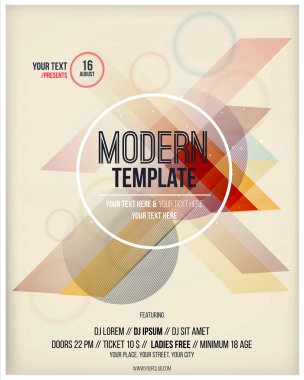 Party poster template. Vector clipart