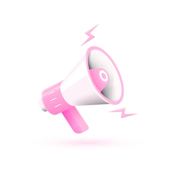 Realistic Megaphone White Background Concept Join Job Vacancy Announcement Modern — Stock Vector
