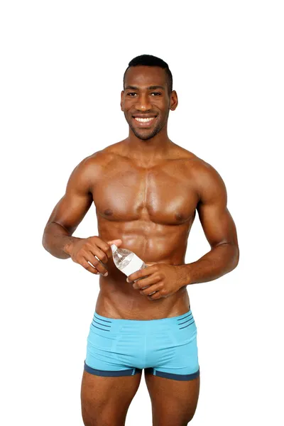 Bonito homem negro muscular (8 ) — Fotografia de Stock