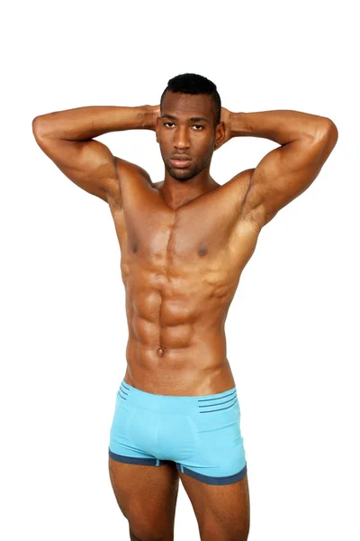 Bonito homem negro muscular (9 ) — Fotografia de Stock