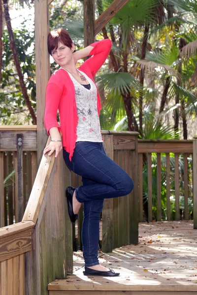 Cute Redhead Outdoors — Stock Photo, Image