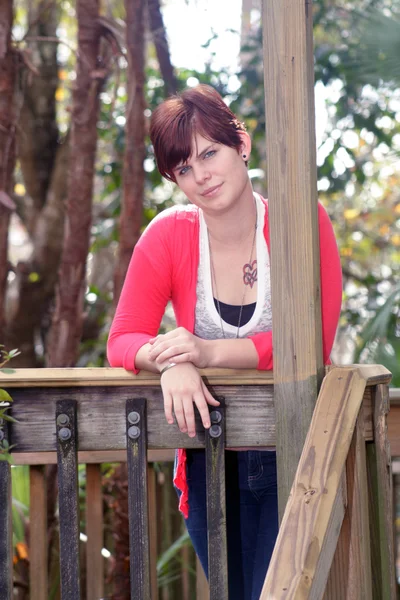 Cute Redhead Outdoors — Stock Photo, Image