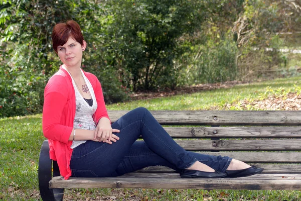 Cute Redhead Outdoors — Stock Photo, Image